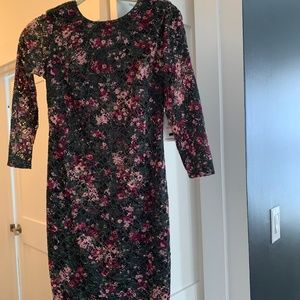 Green Floral Lace Midi Dress